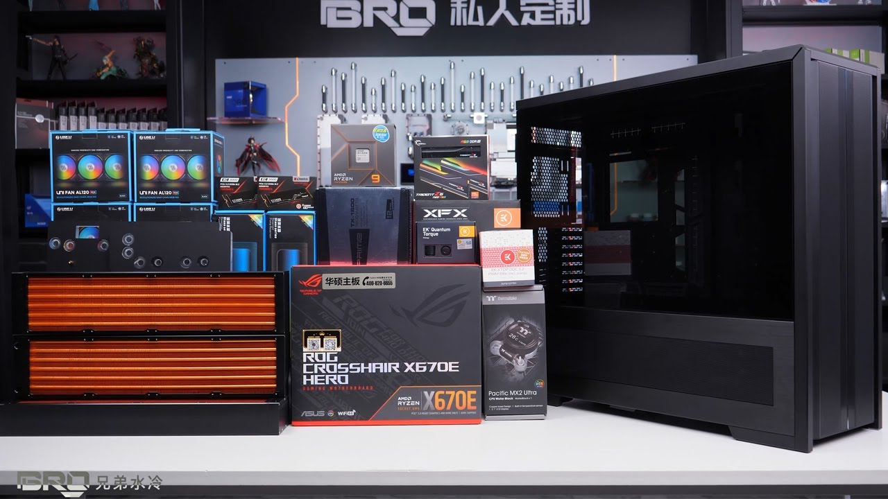 「BRO」4K Water Cooled PC Build Lian Li V3000 Plus Understated Luxury .联力V3000+ AMD 7950X#pcbuild