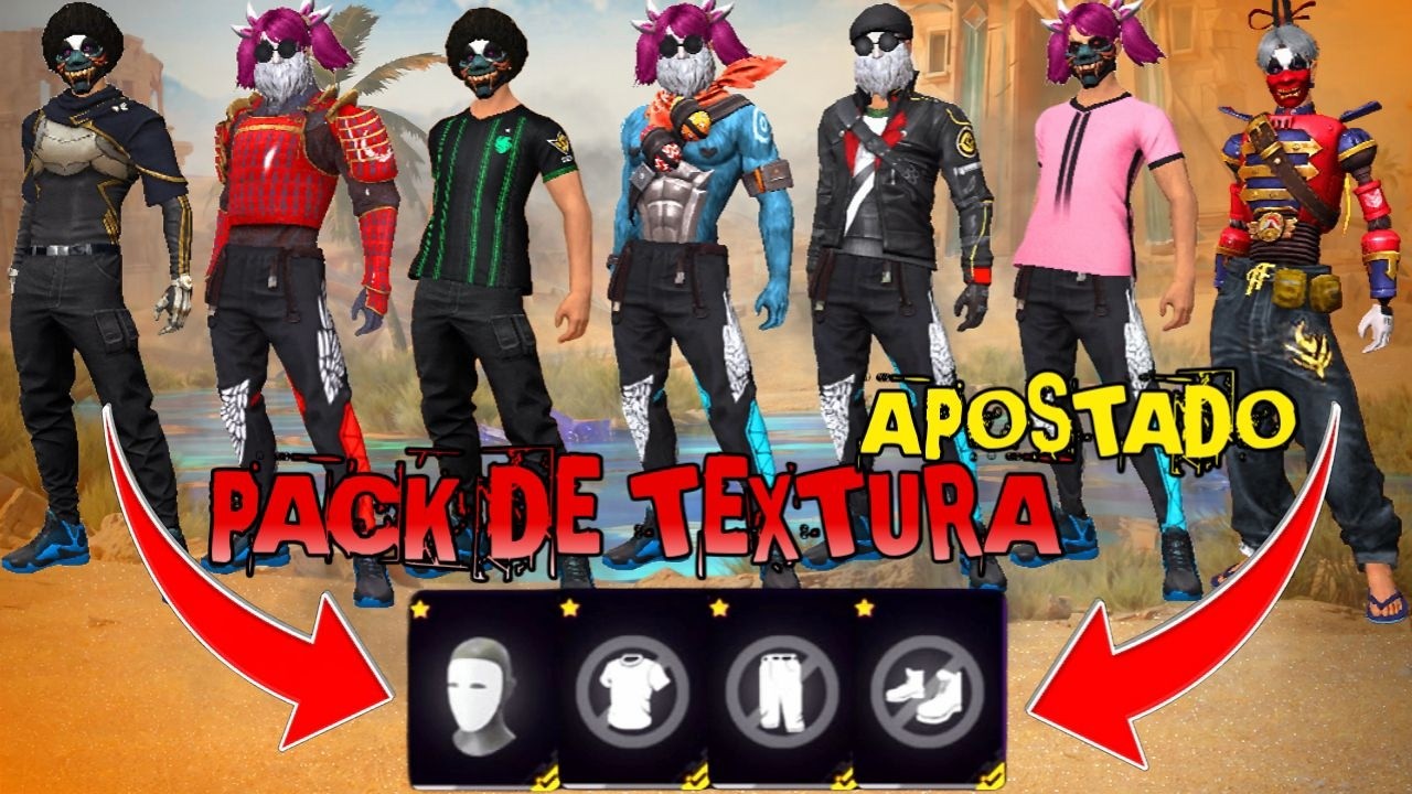 🔥 SUPER PACK DE TEXTURA FREE FIRE  INSTAPLAYER/4X4 e FREESTYLE NA PADR&Atilde;O