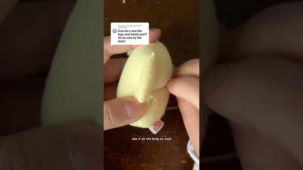 how to sew the limbs on pompompurin! #felt #handmade #diy #plush #feltplush #cute #pompompurin