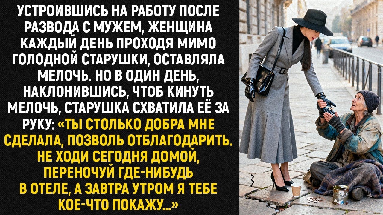 Устроившись на работу после развода с мужем, женщина каждый день проходя мимо голодной старушки