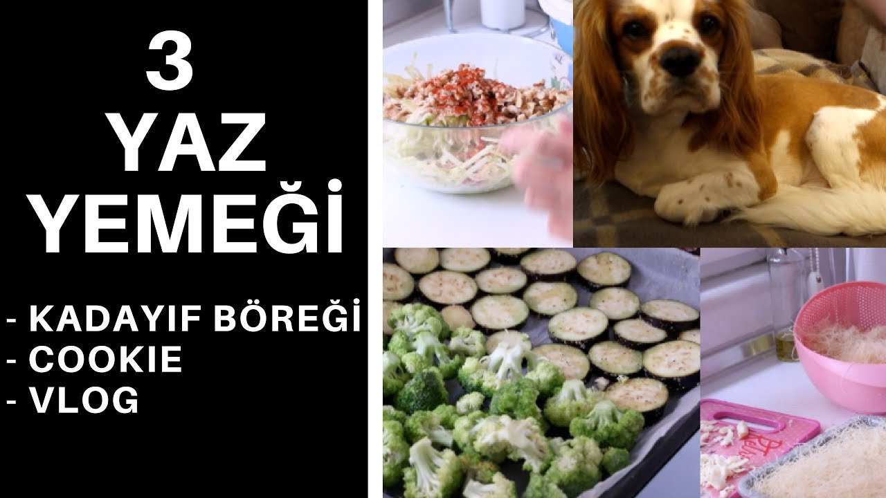 3 SAĞLIKLI YAZ YEMEK TARIFI , KADAYIF B&Ouml;REĞİ ve COOKIE | VLOG