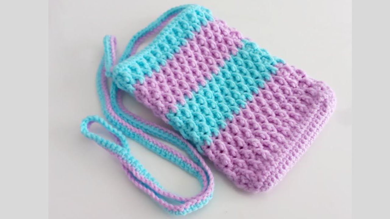 Phone bag au crochet avec point Alpin 