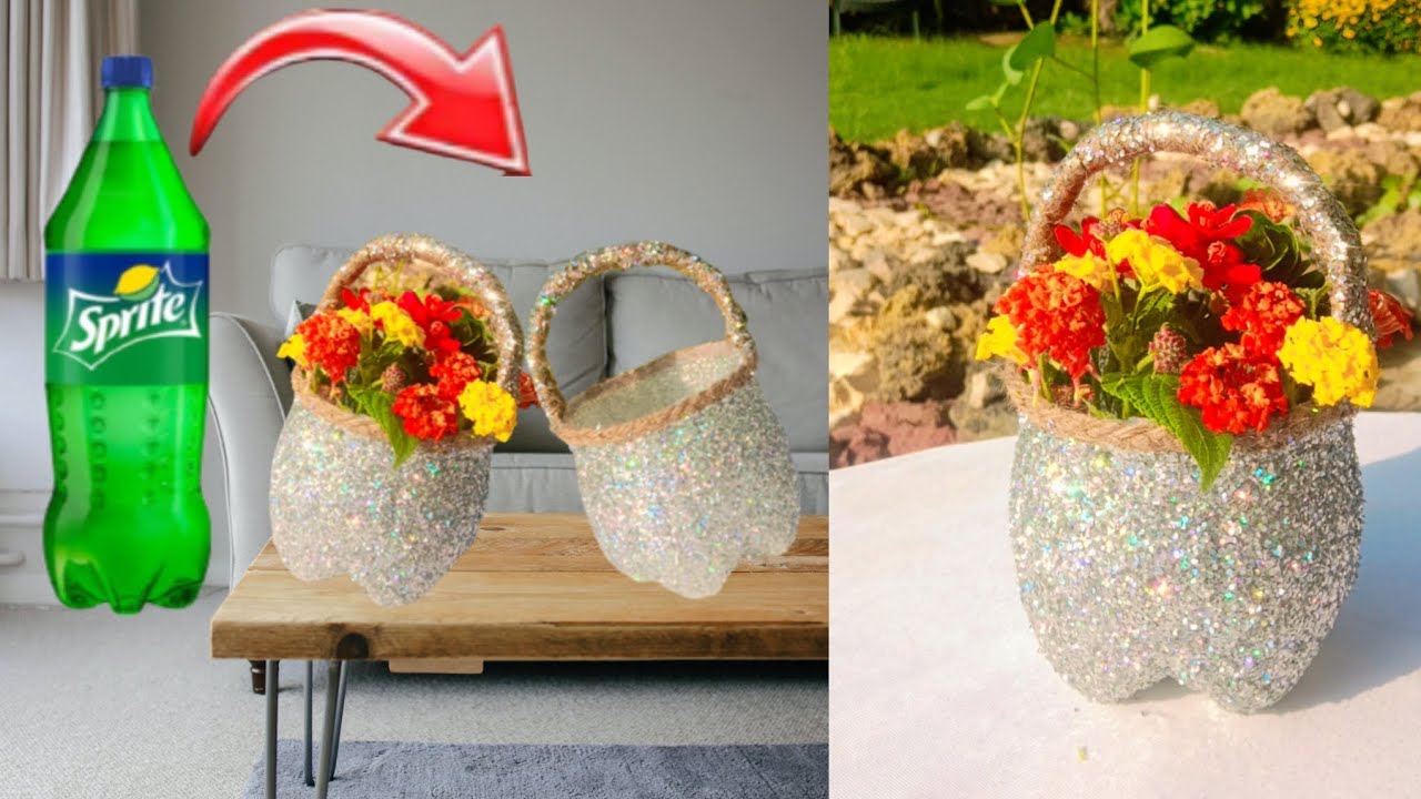 How to make basket with plastic bottle /Home decor ideas using waste plastic bottle /
