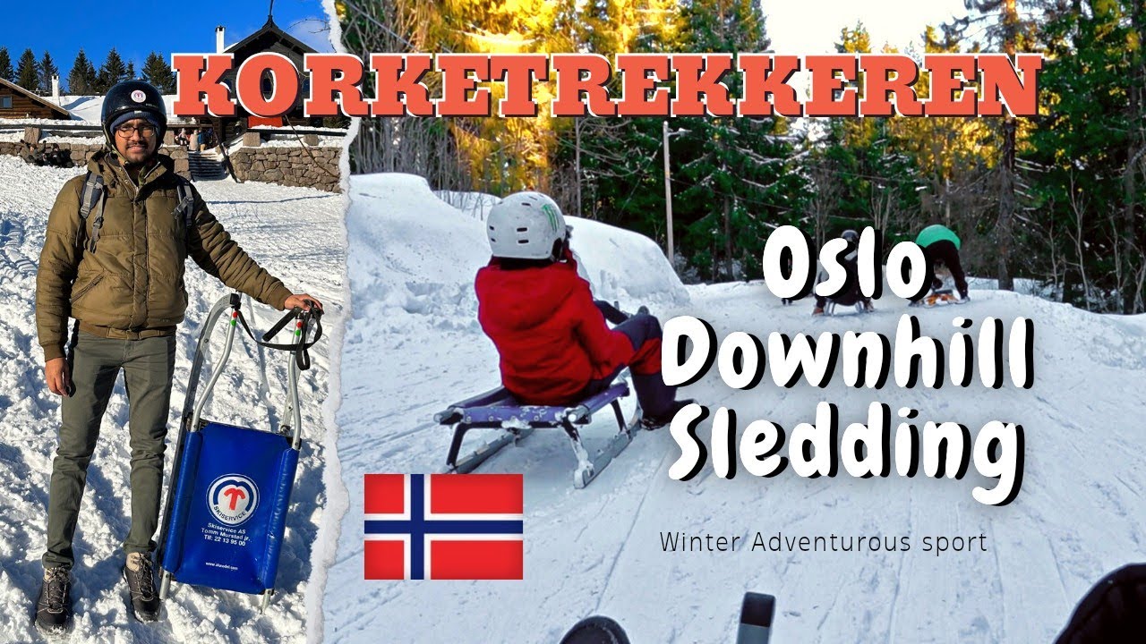 Downhill Sledding at Korketrekkeren, Oslo| Winter Sports in Oslo | Life in Norway 🇳🇴