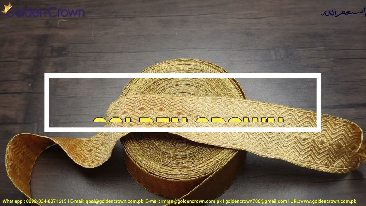 Artillery Lace Gold Gilt Wire, Gold Mylar Wire Lace Military Braid, Pakistan Gold Lace Suppliers