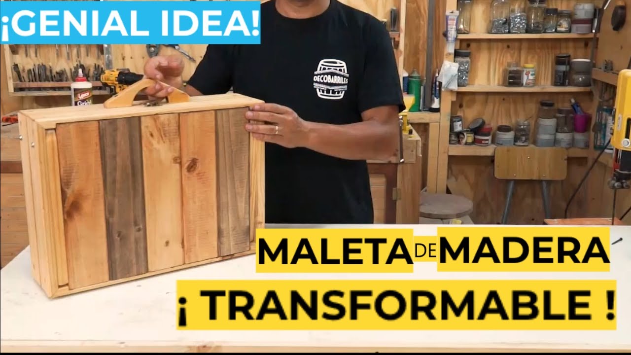 Como hacer una MALETA DE MADERA TRANSFORMABLE en una mesa de CAMPING/convertible bag/camping table