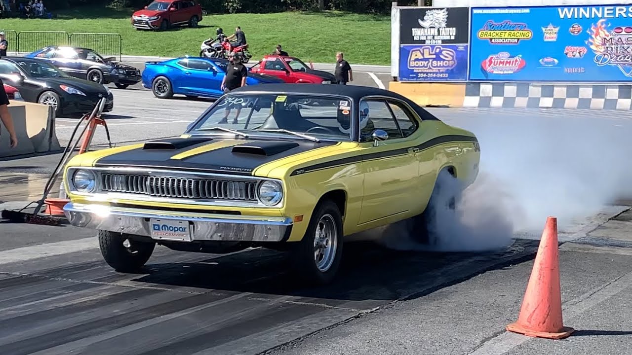 My Duster’s fastest pass ever, AGAIN! Trick Flow heads turned my small block Mopar into a beast.