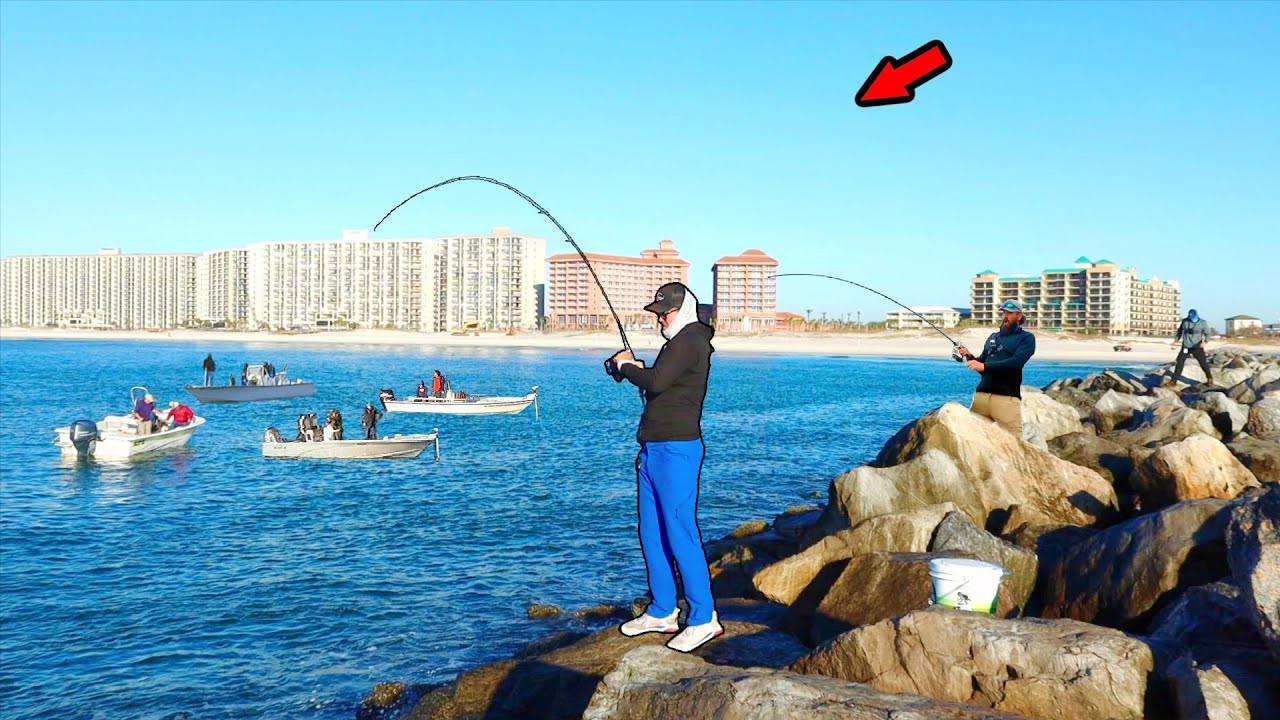 2 Hours of Catching Big Fish from the Rocks! (Jetty)