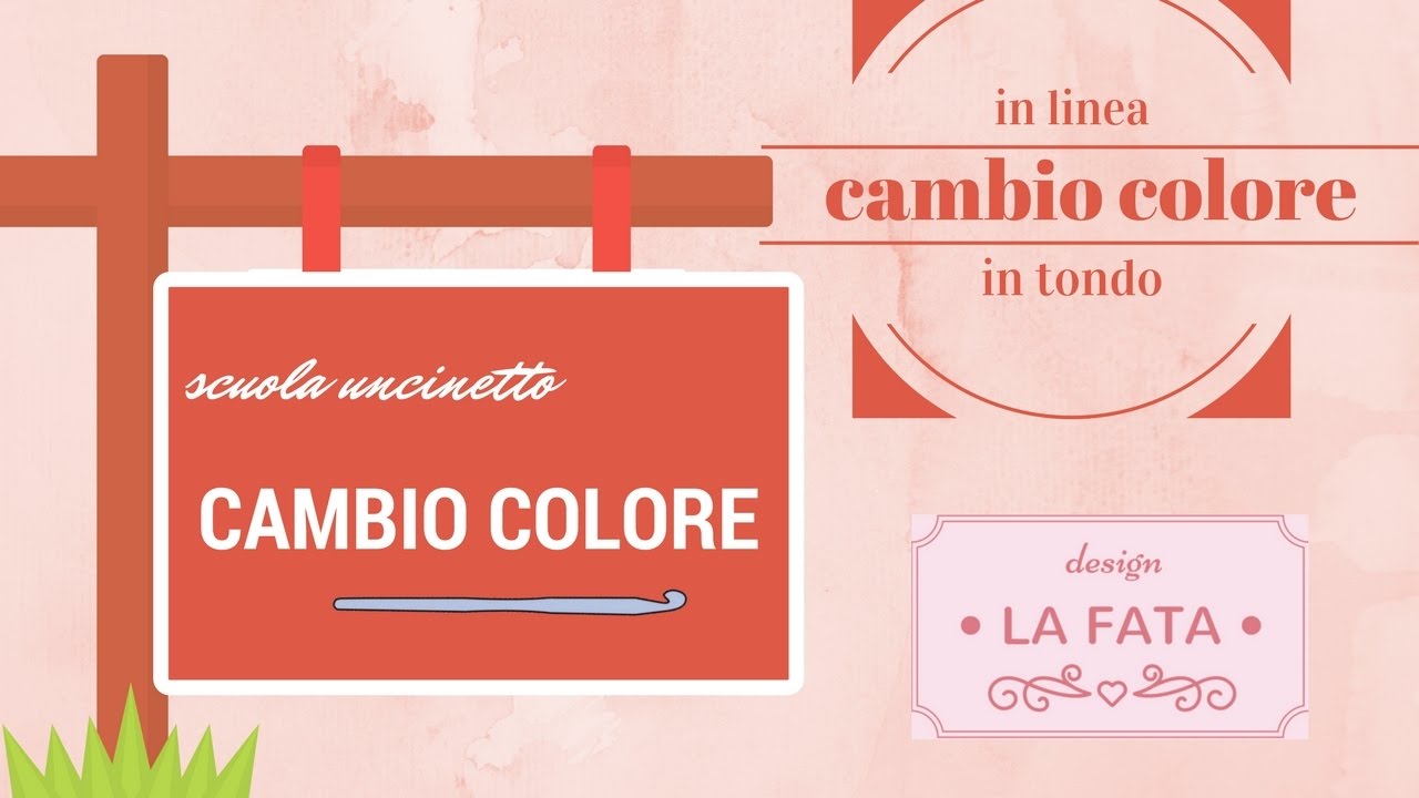 Scuola uncinetto: cambio colore in linea e in tondo senza scaletta/lafatatuttofare