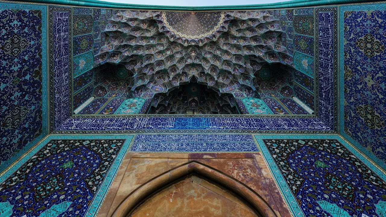 Turn Your TV Into Art | 1 Hour of Persian Architecture: Blue Tiles of the Shah Mosque in 4K HD