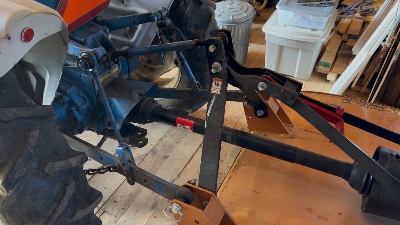 UNCUT - Mounting a Woods BB60.30 Rotary Cutter on a Ford 1700 Tractor in 3 Minutes (No Quick Hitch)