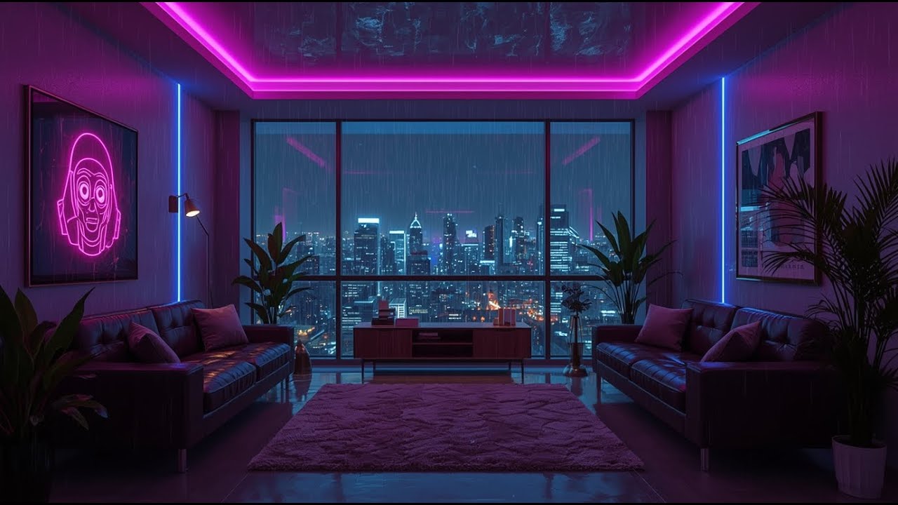 Nocturne After Rain 🌧️ Rain Dripping Over Neon | Focus Music & Ambience