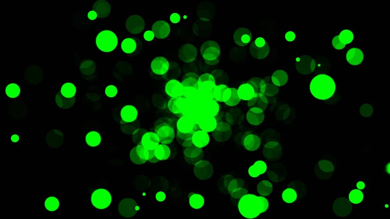 Green Neon Bokeh Particle Background - Satisfying Video Lights - Abstract Loop - Free 4k Screensaver