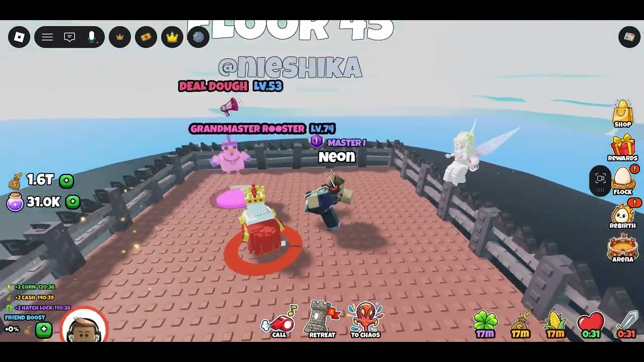 Roblox Grow a chicken fighter I got him! Grandmaster Rooster from today&rsquo;s new update/event 9/5/2026