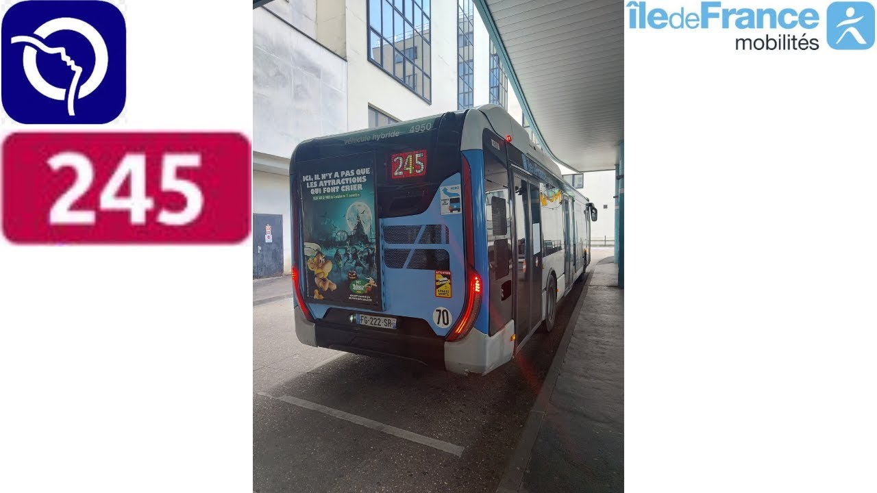 [RATP] Ligne 245 en Urbanway 12 Hybride / Line 245 by Urbanway 12 Hybride / Urbanway 12 Hybridで245号線