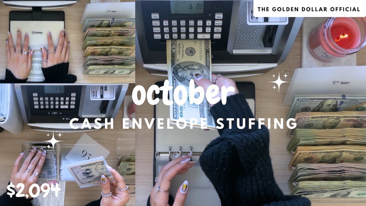cash envelope stuffing | october paycheck #1 🎃