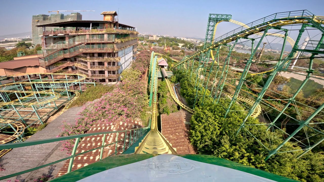 Dragon Wind Roller Coaster 『龙风过山车』 on-ride POV (乗車映像) / 长鹿旅游休博园 (中国)