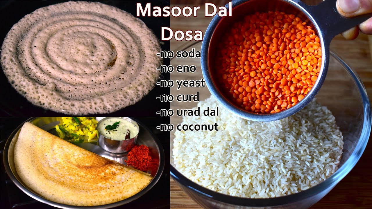 Masoor Dal Dosa | Make Tasty and Healthy Masoor Dal Dosa | No Urad dal_No soda_No Eno Dosa Recipe