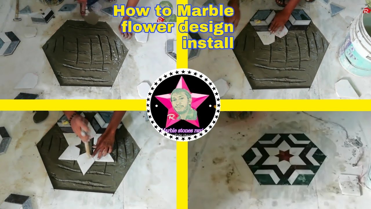 How to Marble flower design install in India