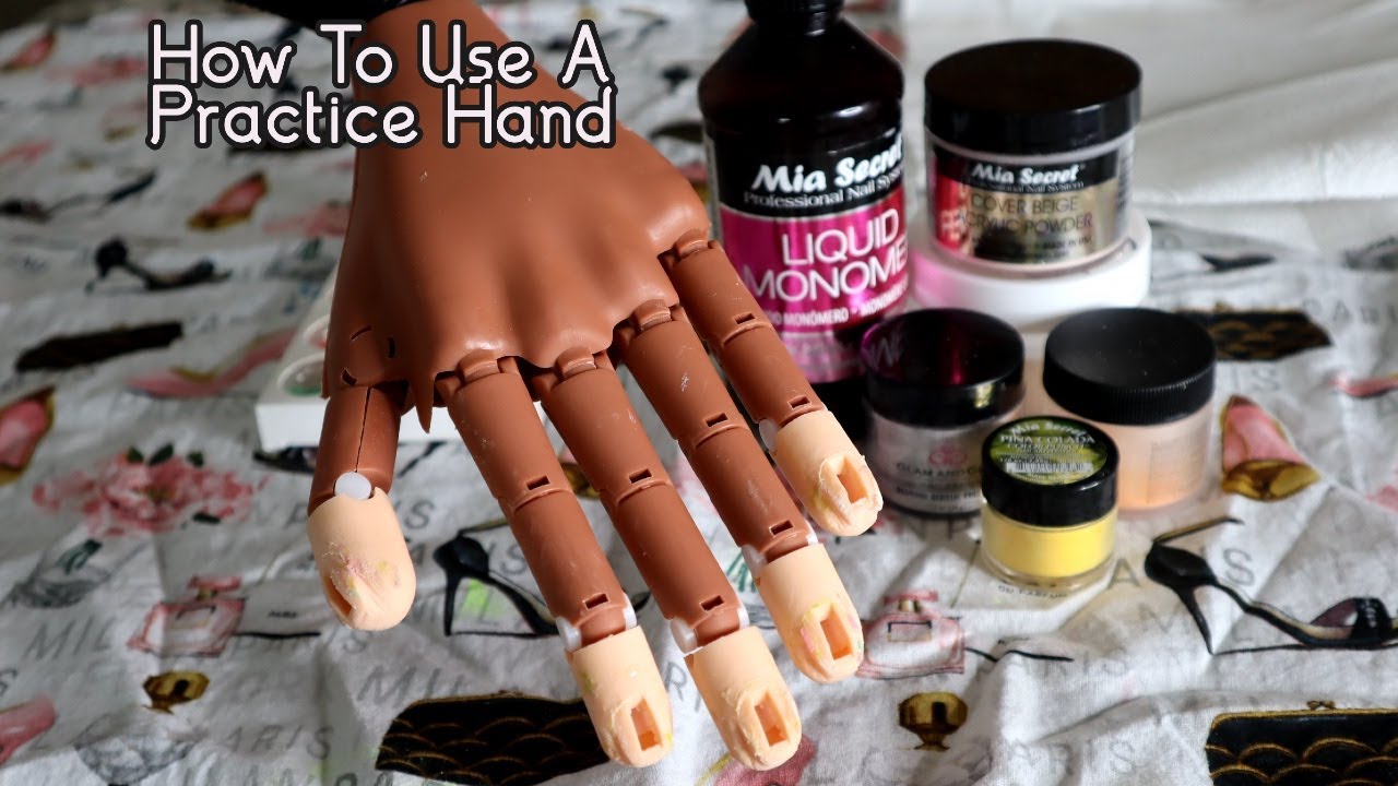 How To Do Acrylic Nails On A Practice Hand ( Beginner Friendly)