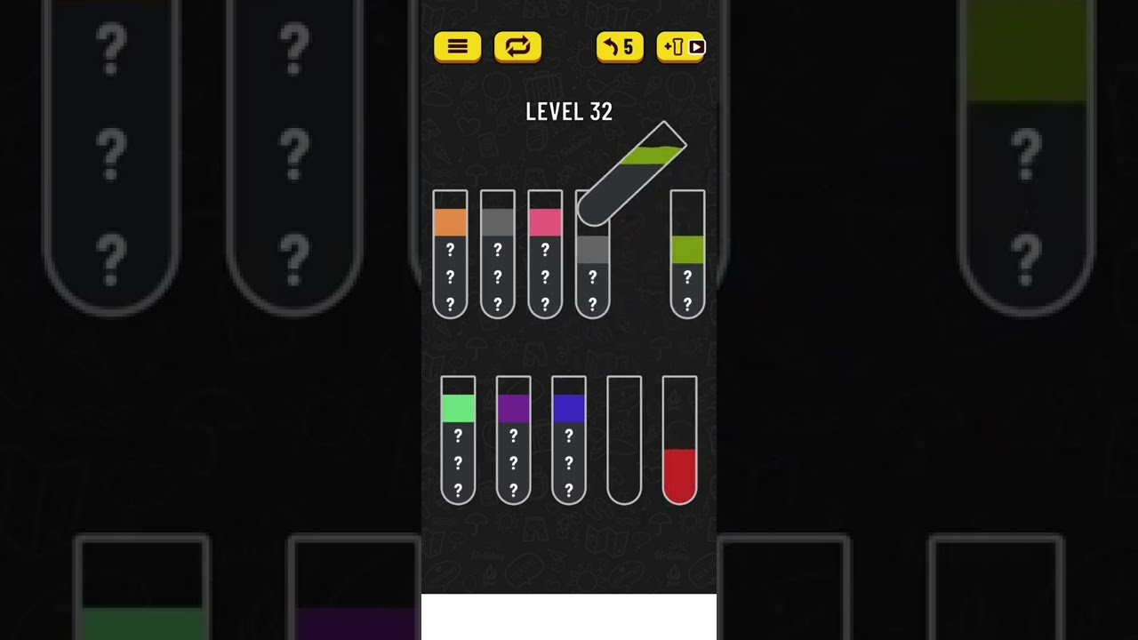 2022! Water Sort Level 32 Walkthrough Solution Android/iOS
