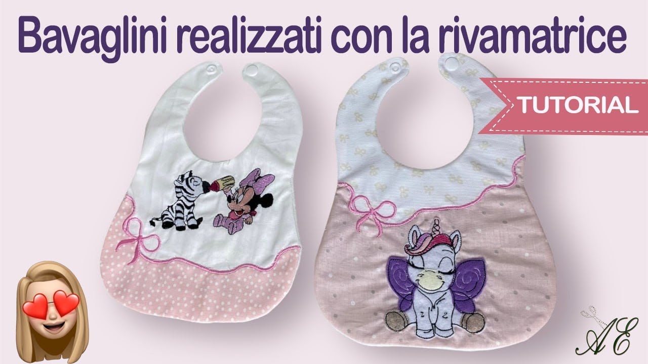 Bavaglini realizzati interamente con la ricamatrice. Tutorial facile