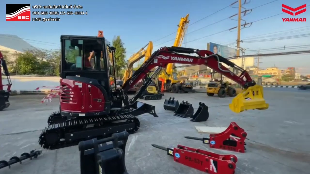 YANMAR ViO35-6B ตู้แอร์ (สี Premium Red) รถขุดสีใหม่ ใช้ Quick Coupler ระบบเปลี่ยนอุปกรณ์เสริมเร็ว!