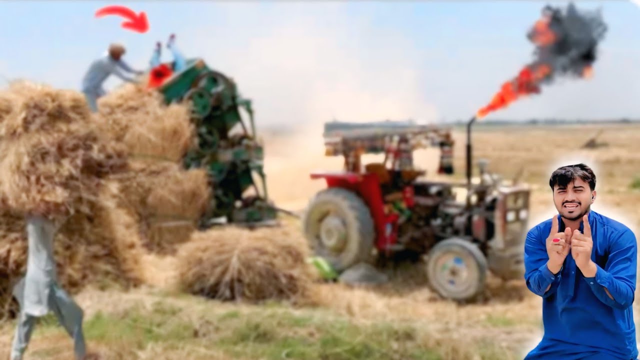 2026 Modal Massey tractor 🚜 with thresher machine | thrasher accident | old harvesting technique