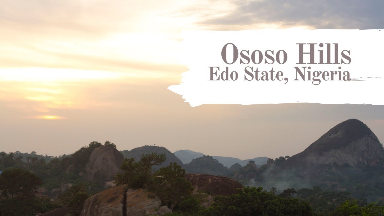Scenic aerial views of Ososo hills Nigeria