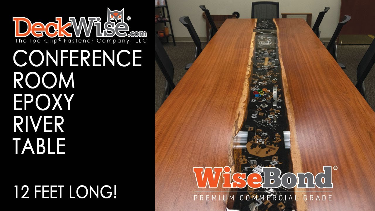 DeckWise Brazilian Cherry Conference Table with WiseBond Epoxy