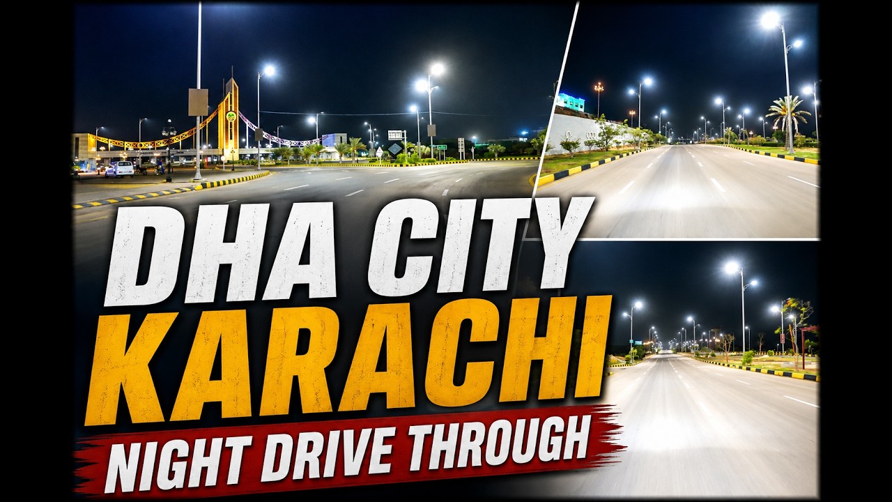 Exclusive Video Of DHA City Karachi at Night.