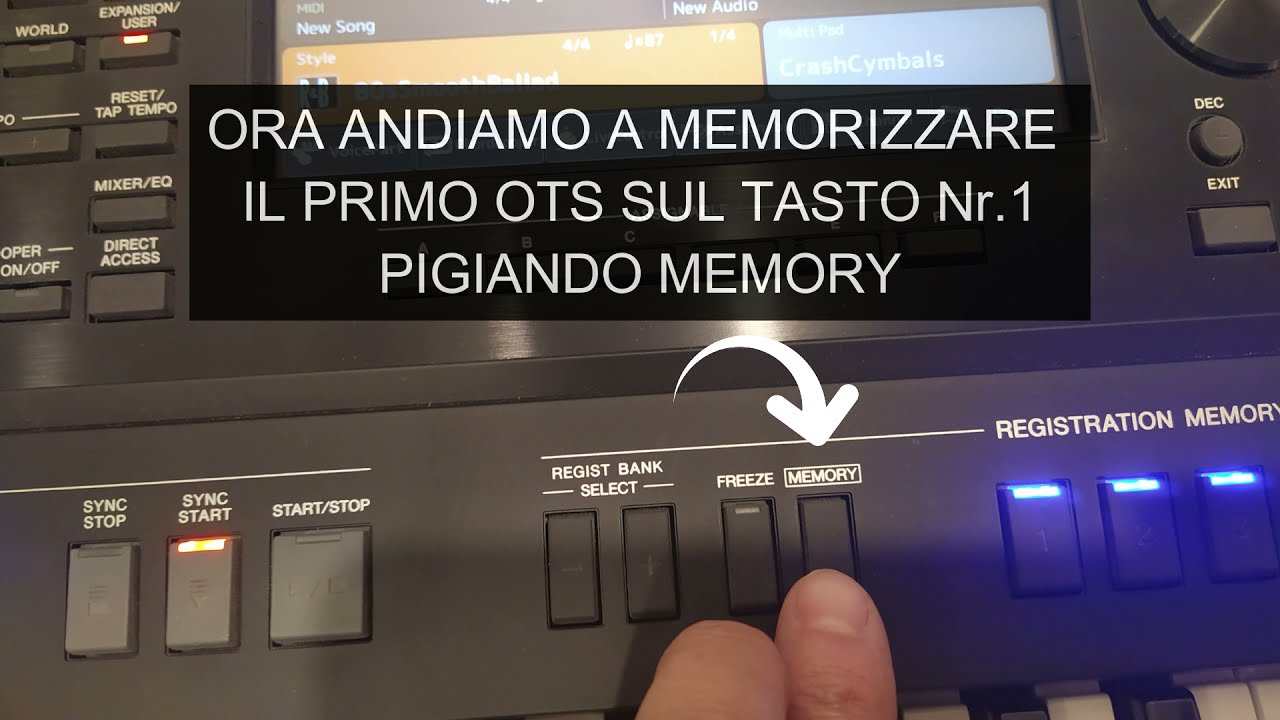 Come memorizzare nuovi  OTS degli Styles One Touch Setting