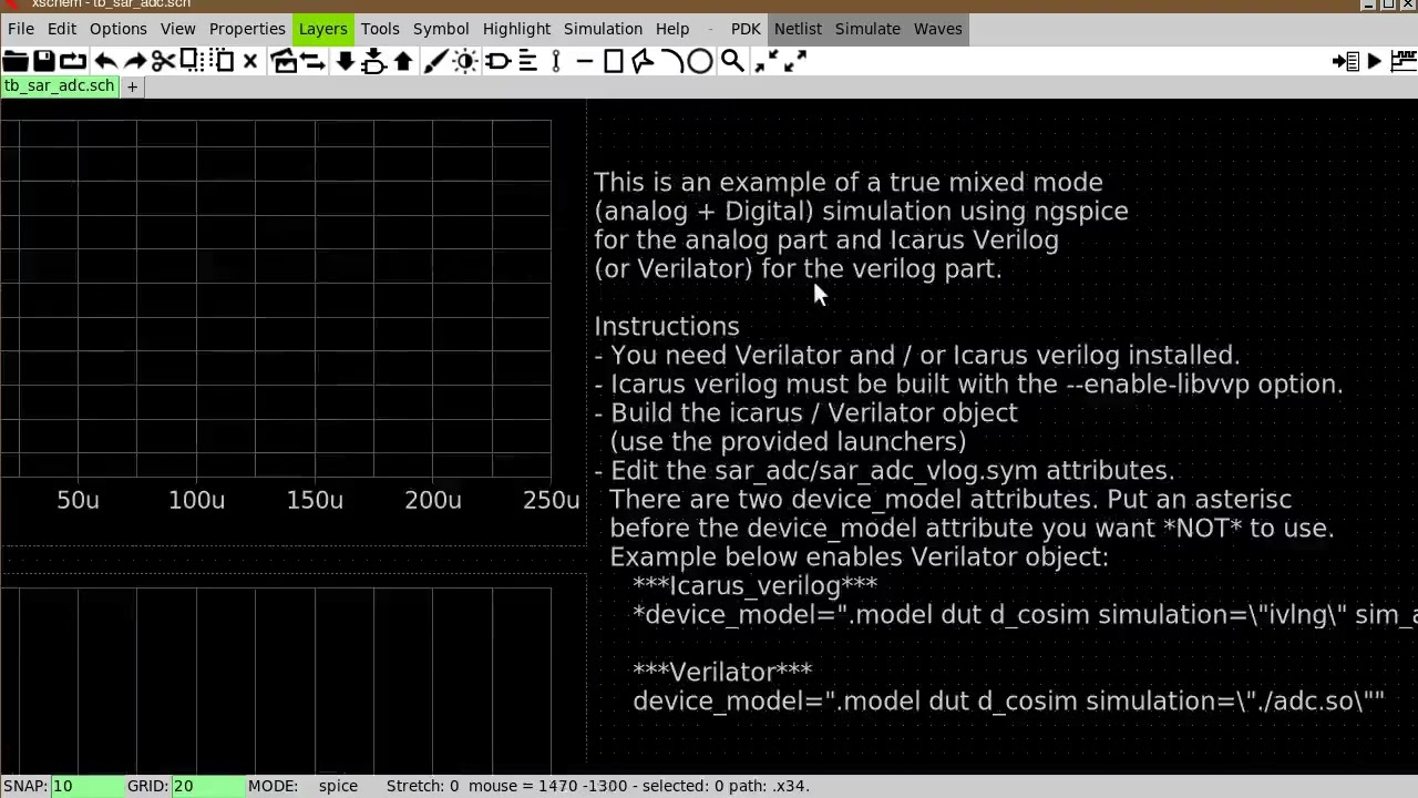 ngspice+verilog cosimulation using xschem