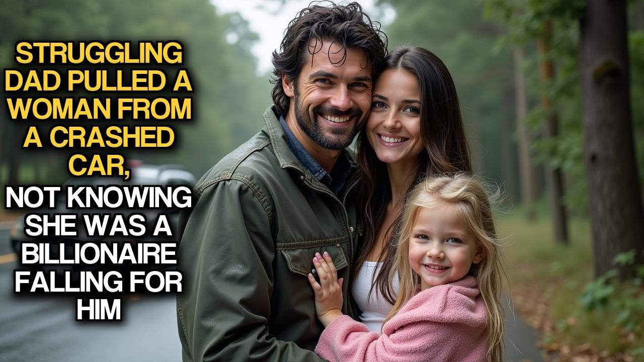 Struggling Dad Pulled A Woman From A Crashed Car, Not Knowing She Was A Billionaire Falling For Him