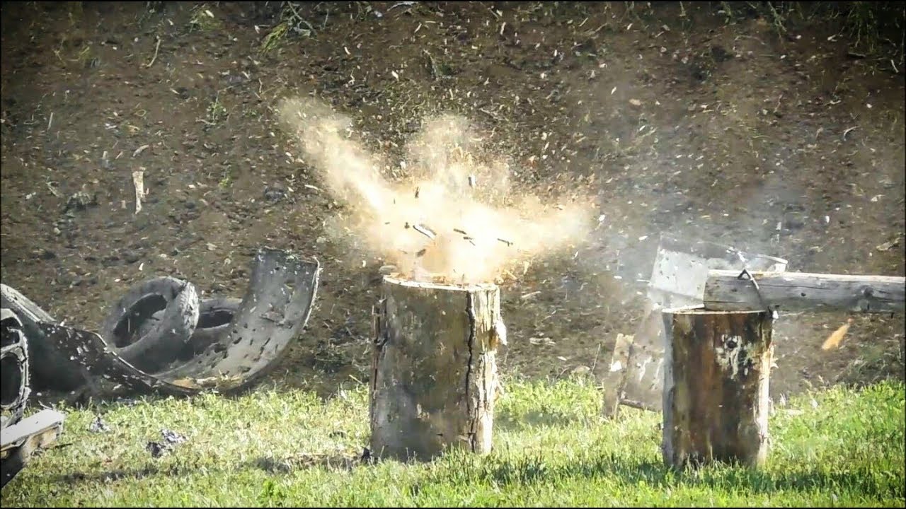 Machine Gun RPD vs tree trunk