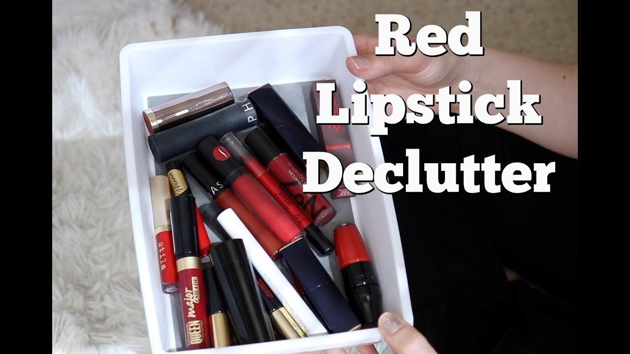 Red Lipstick Declutter With Swatches