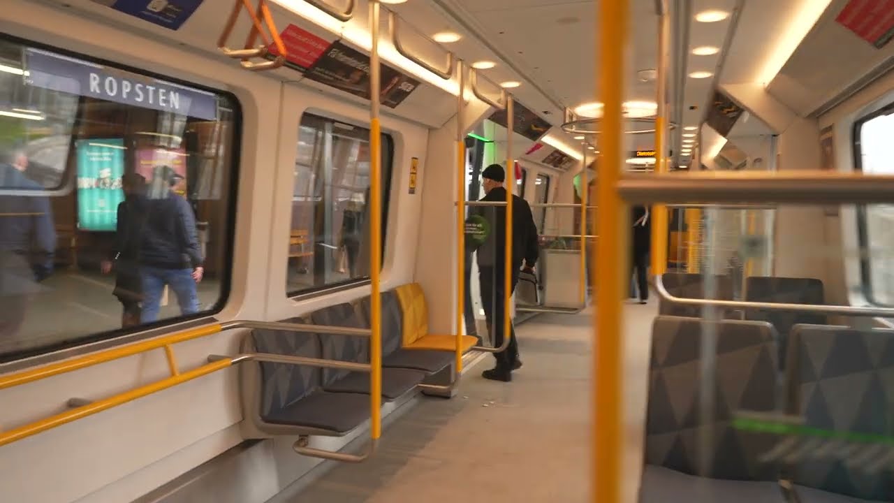 Sweden, Stockholm, subway ride from Gärdet to Ropsten