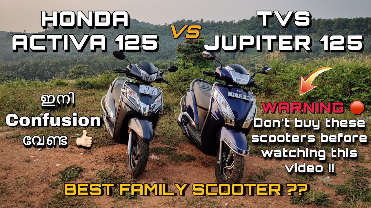 Honda Activa 125 vs TVS Jupiter 125 Comparison Review | Malayalam Review | Best Family Scooter ?
