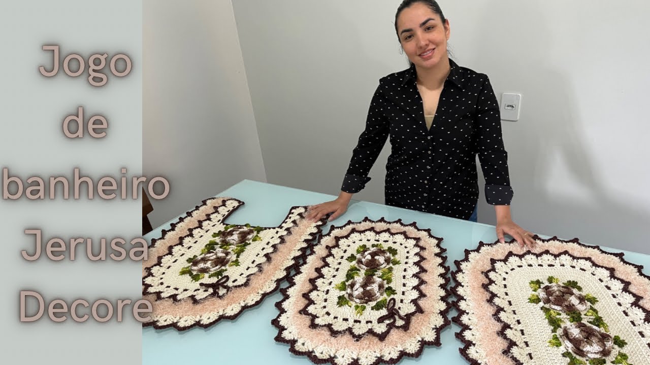 Jogo de banheiro JERUSA DECORE 🍂 #crochê #crochet