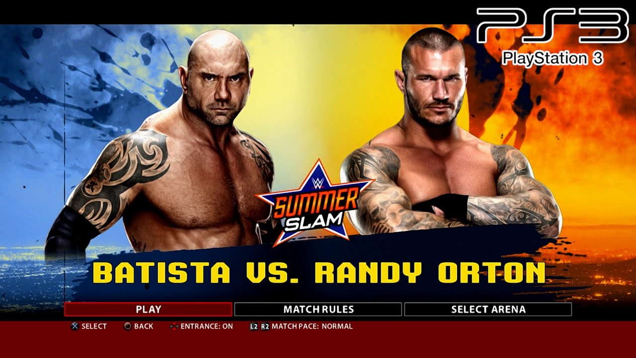 WWE 2K16 PS3 - Batista VS Randy Orton - KO Match [2K][mClassic]