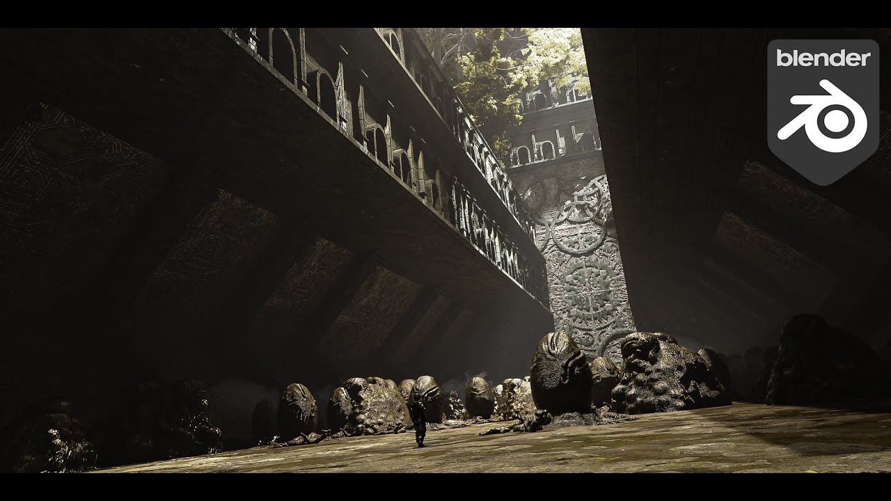 An Ancient Alien Hatchery Beneath the World | Timelapse | Concept Art | Blender 4.0