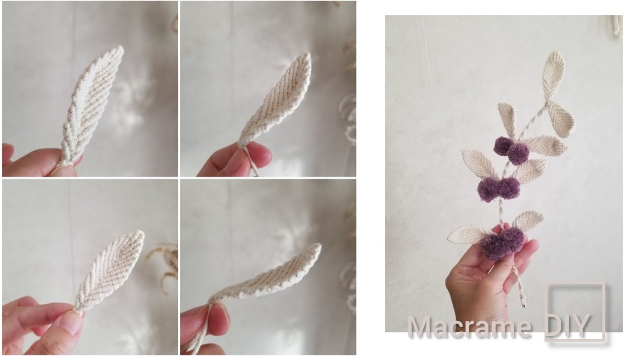 【DIY macrame】細長い葉っぱ / マクラメリーフ