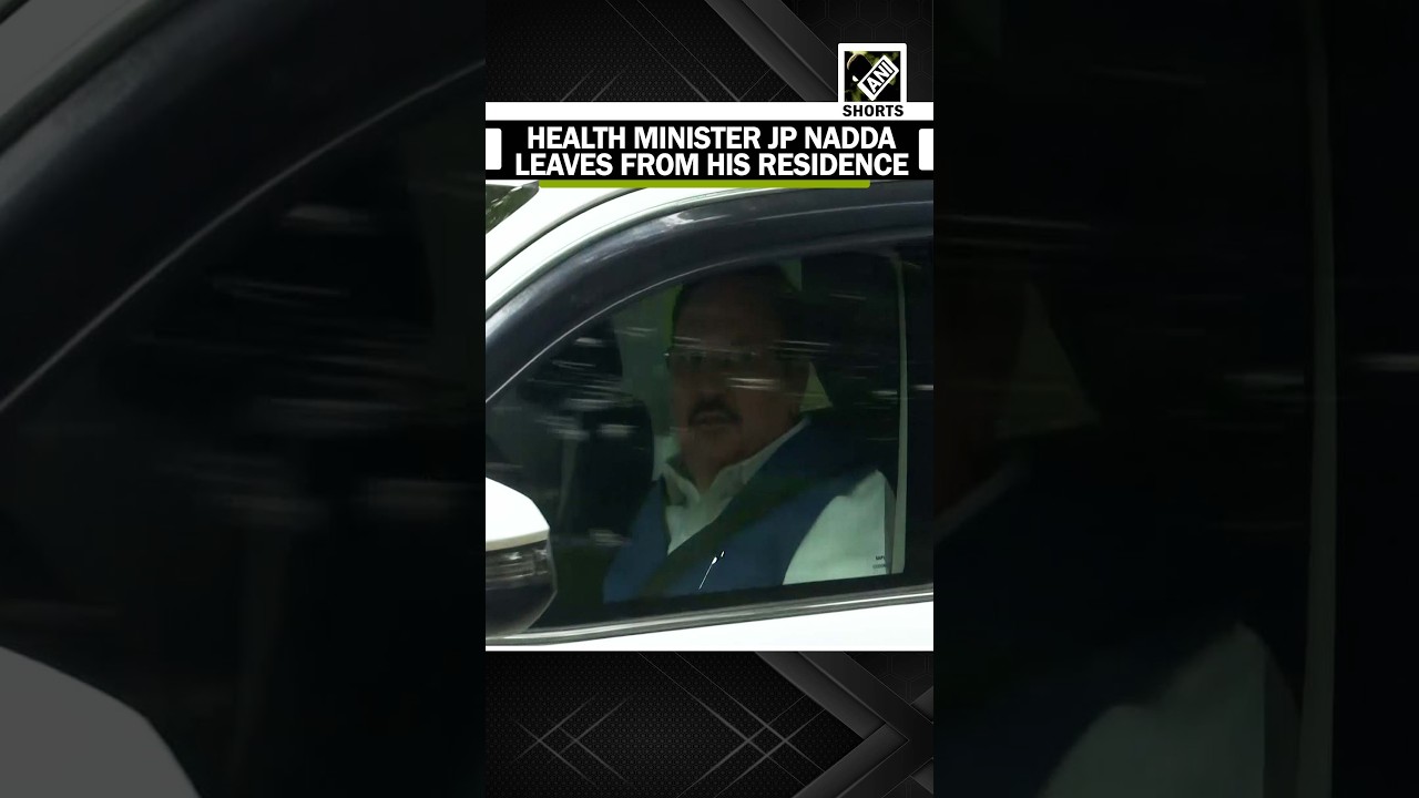 Health Minister JP Nadda leaves from his residence