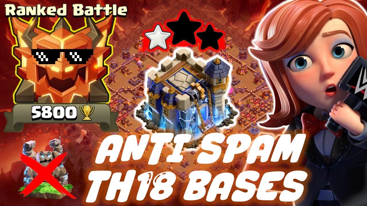 ANTI SPAM TH18 WAR CWL LEGEND BASE WITH LINKS | ANTI RC INVIS METEOR GOLEM | CLASH OF CLANS LAYOUT