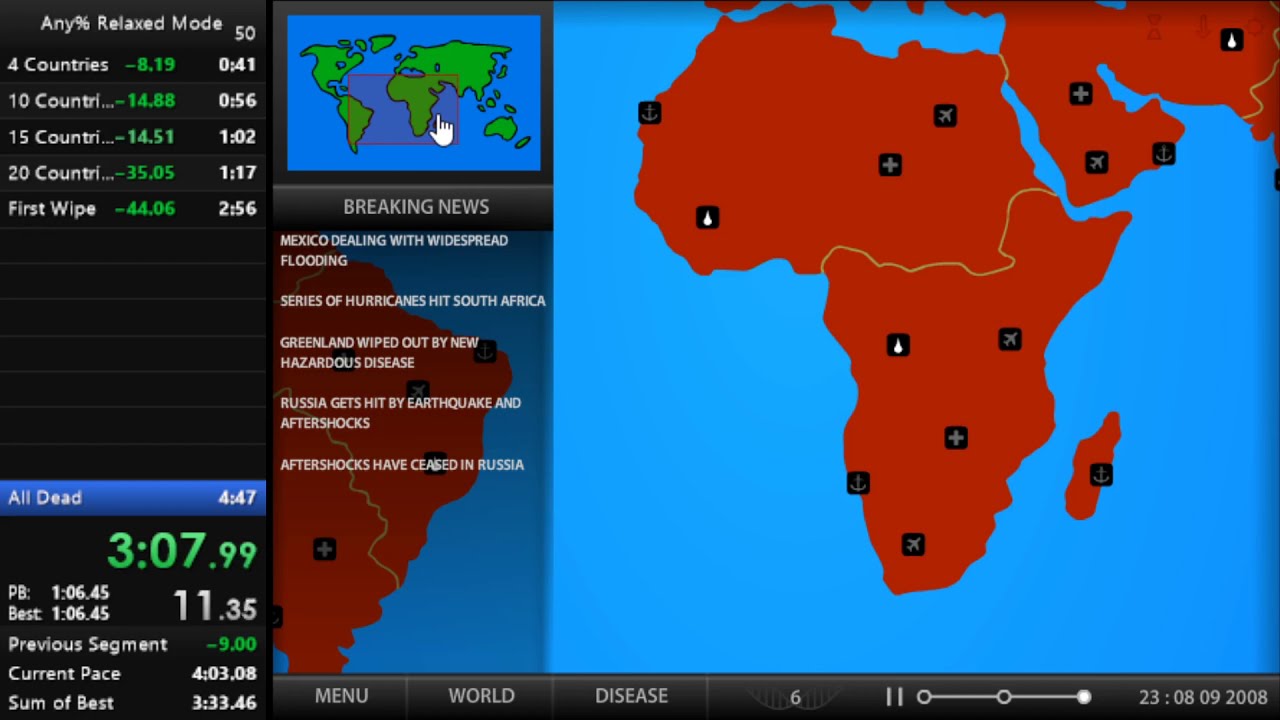 DEADLY VIRUS KILLS EVERYONE IN 4:20  - Pandemic 2 Any% Relaxed Mode Speedrun World Record