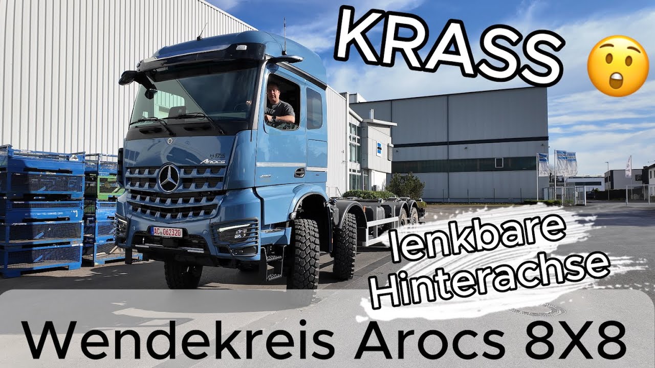 Arocs 8x8 Wendekreis MIT und OHNE lenkbare Hinterachse