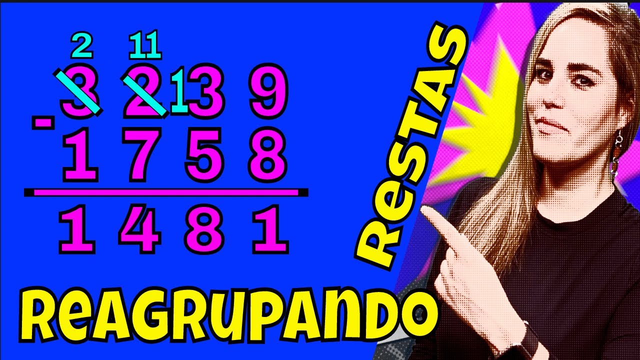 Restas con reagrupación y restas reagrupando para principiantes