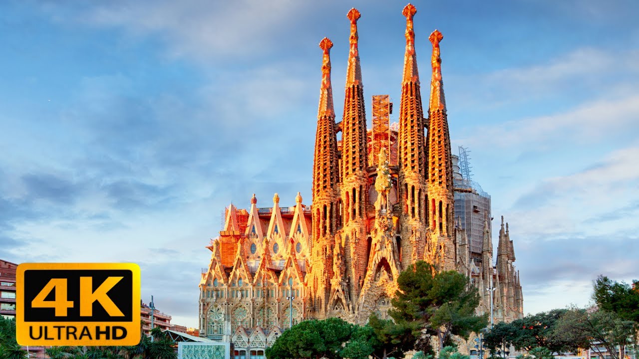 4k Ultra HD Video Relax Music, Beautiful BARCELONA, Beautiful Relaxing Jazz Music For Stress Relief