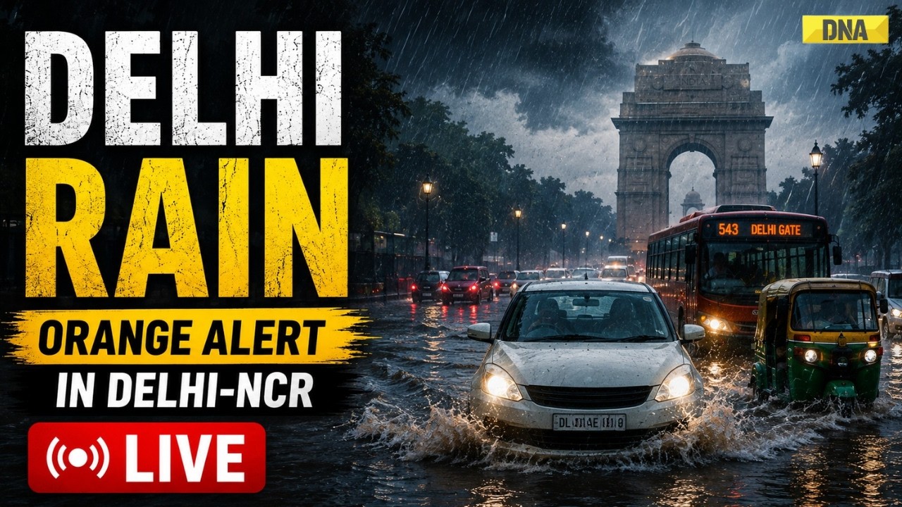 Delhi Rain LIVE: Heavy Rain Batters NCR | Waterlogging, Traffic Jams & IMD Orange Alert | Live News