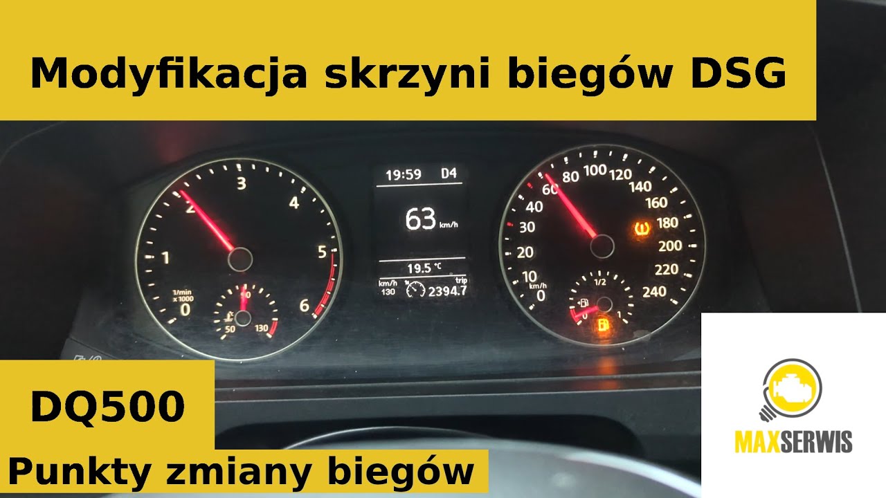 Skrzynia DSG DQ500 w VW T6, modyfikacja, punkty zmiany bieg&oacute;w. Stage 1 silnika
